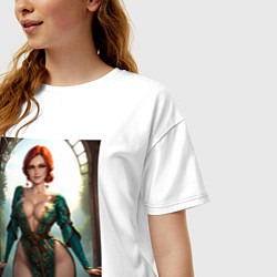 Футболка оверсайз женская Трисс Меригольд Ведьмак 3 - пышные формы, цвет: белый — фото 2