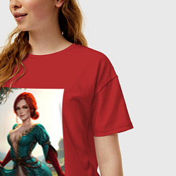 Футболка оверсайз женская Трисс Меригольд Ведьмак 3, цвет: красный — фото 2