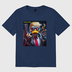 Футболка оверсайз женская Donald Trump is the duck of peace - joke, цвет: тёмно-синий