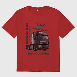 Женская футболка оверсайз Volvo мой грузовик мои правила