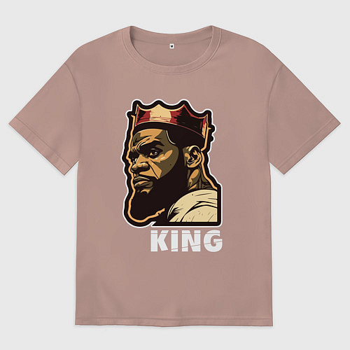 Женская футболка оверсайз Король Леброн Джеймс / Пыльно-розовый – фото 1