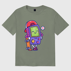 Футболка оверсайз женская Тетрис скейтер, цвет: авокадо