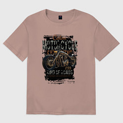 Футболка оверсайз женская Мотоцикл кастом 1988, цвет: пыльно-розовый