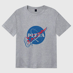 Футболка оверсайз женская Пицца, цвет: меланж