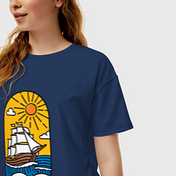 Футболка оверсайз женская Sunny ship, цвет: тёмно-синий — фото 2