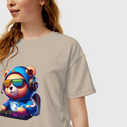 Футболка оверсайз женская Bear cub is a player of Team Liquid - esports, цвет: миндальный — фото 2