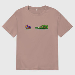 Футболка оверсайз женская Duck and Dragon, цвет: пыльно-розовый