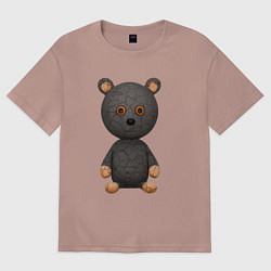 Футболка оверсайз женская Плюшевый медведь игрушка, цвет: пыльно-розовый