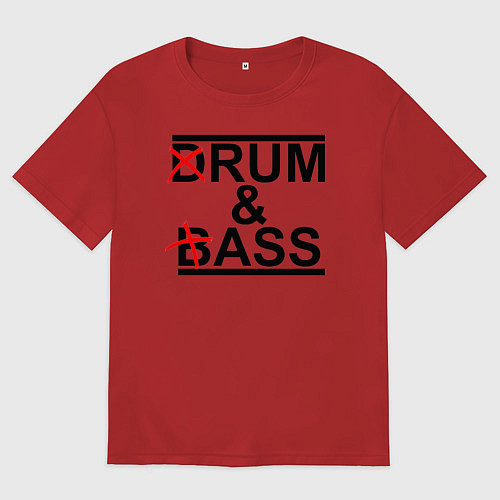 Женская футболка оверсайз Drum and bass color / Красный – фото 1