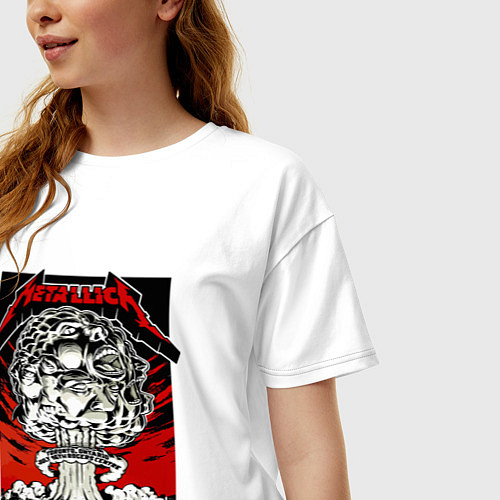 Женская футболка оверсайз Metallica - Toronto playbill / Белый – фото 3