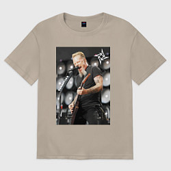 Футболка оверсайз женская James Alan Hatfield - Metallica, цвет: миндальный