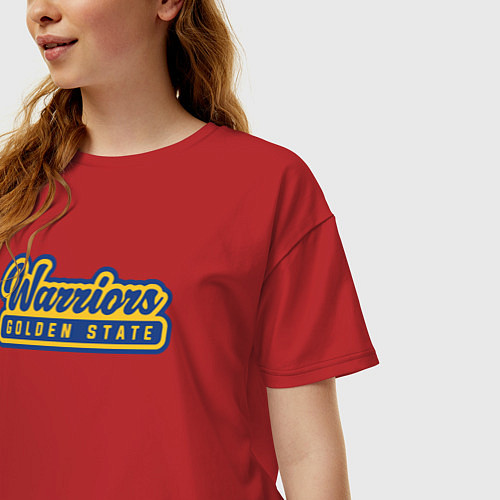 Женская футболка оверсайз Warriors - Golden State / Красный – фото 3