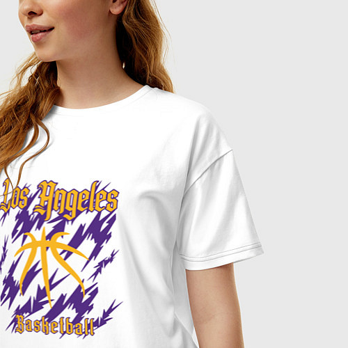 Женская футболка оверсайз Basketball Lakers / Белый – фото 3