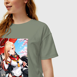 Футболка оверсайз женская Марин Китагава косплей Azur Lane, цвет: авокадо — фото 2