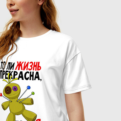 Женская футболка оверсайз Кукла вуду / Белый – фото 3