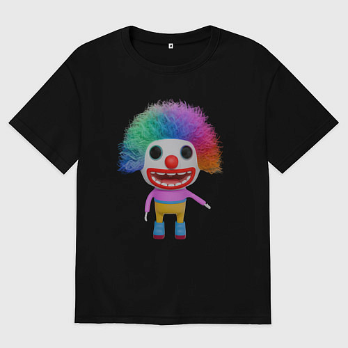 Женская футболка оверсайз Cartoon clown colorful / Черный – фото 1
