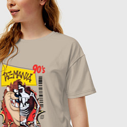 Футболка оверсайз женская Taz mania - тасманский дьявол, цвет: миндальный — фото 2