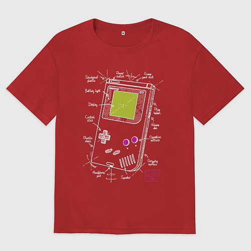 Женская футболка оверсайз Game boy console project / Красный – фото 1