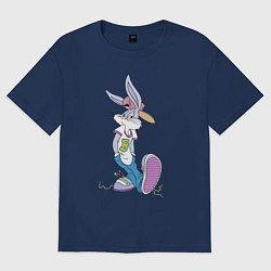 Футболка оверсайз женская Bugs Bunny in the sneakers, цвет: тёмно-синий