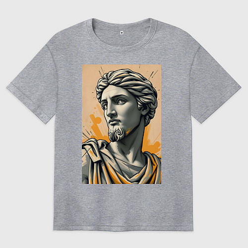 Женская футболка оверсайз Арт с античным портретом / Меланж – фото 1