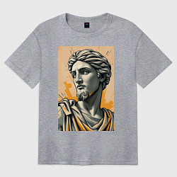 Футболка оверсайз женская Арт с античным портретом, цвет: меланж