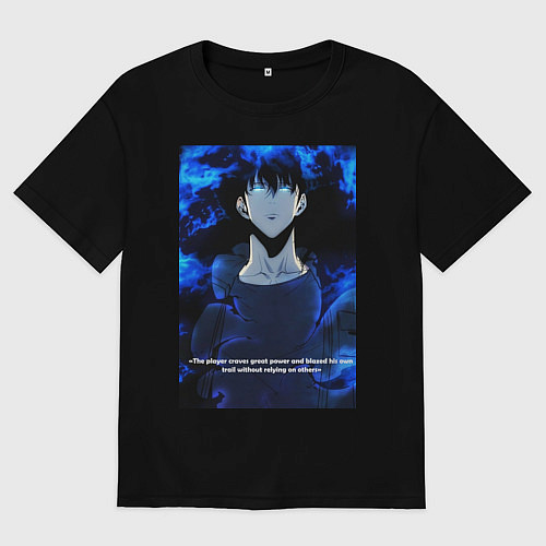 Женская футболка оверсайз Sung Jinwoo / Черный – фото 1