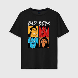 Футболка оверсайз женская Bad boys, цвет: черный