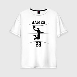 Футболка оверсайз женская James 23, цвет: белый