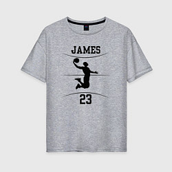 Футболка оверсайз женская James 23, цвет: меланж