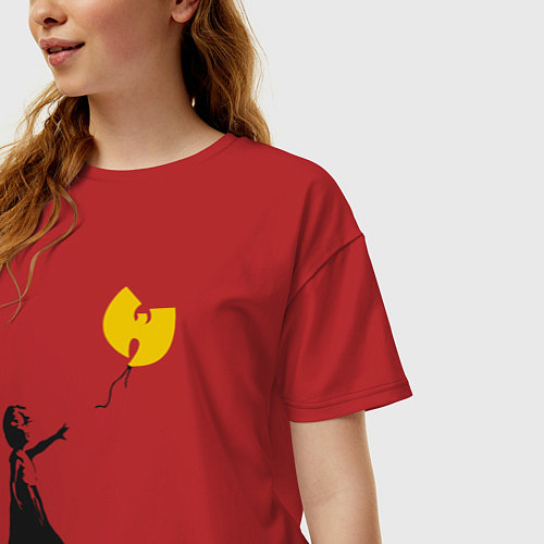 Женская футболка оверсайз Wu-Tang Banksy / Красный – фото 3