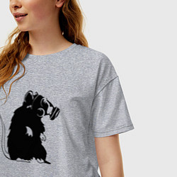 Футболка оверсайз женская Gas rat, цвет: меланж — фото 2