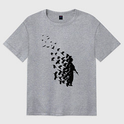 Футболка оверсайз женская Птицы мира, цвет: меланж