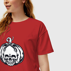 Футболка оверсайз женская Dead pumpkin, цвет: красный — фото 2