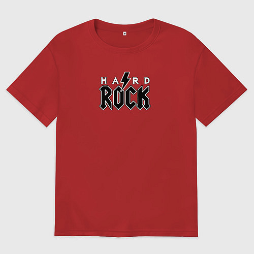 Женская футболка оверсайз Hard rock in black white / Красный – фото 1