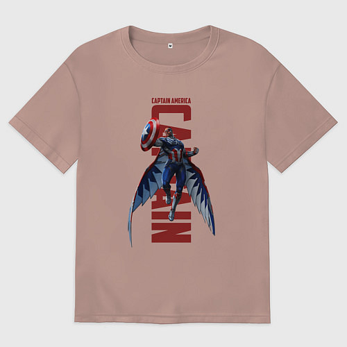 Женская футболка оверсайз Капитан Америка: Новый мир / Пыльно-розовый – фото 1