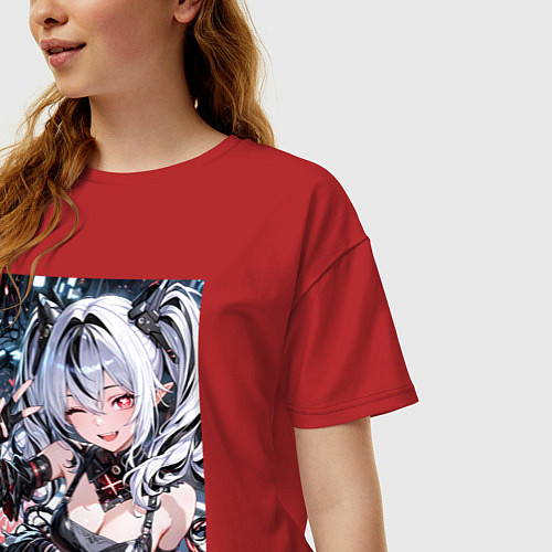 Женская футболка оверсайз Jetavie Punishing Gray Raven / Красный – фото 3