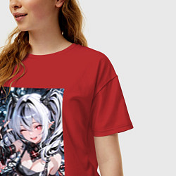 Футболка оверсайз женская Jetavie Punishing Gray Raven, цвет: красный — фото 2