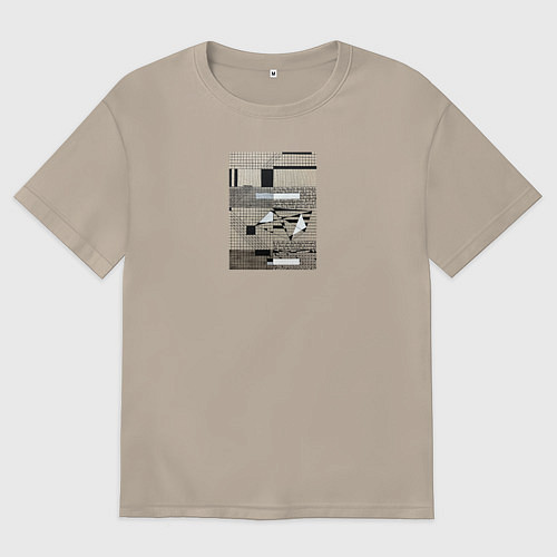 Женская футболка оверсайз Geometry VII / Миндальный – фото 1