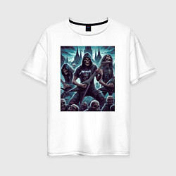 Футболка оверсайз женская Metallica - thrash metal, цвет: белый