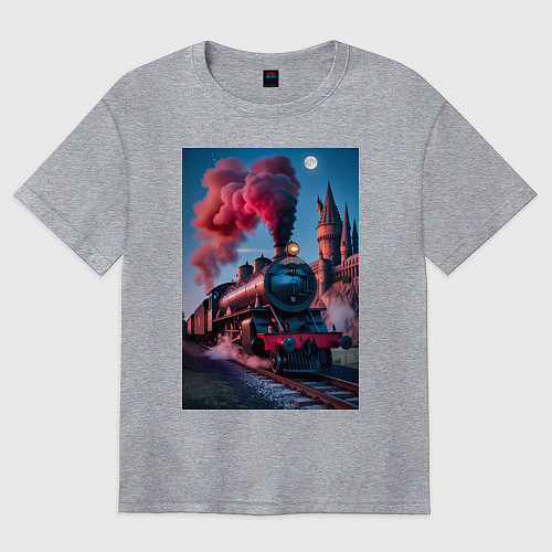 Женская футболка оверсайз Хогвартс-Экспресс / Меланж – фото 1