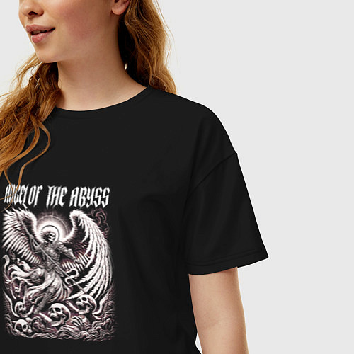 Женская футболка оверсайз Angel of the abyss / Черный – фото 3