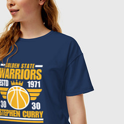 Футболка оверсайз женская Голден Стэйт - Стеф Карри, цвет: тёмно-синий — фото 2