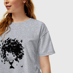 Футболка оверсайз женская Милая весенняя девчонка, цвет: меланж — фото 2