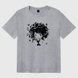 Футболка оверсайз женская Милая весенняя девчонка, цвет: меланж