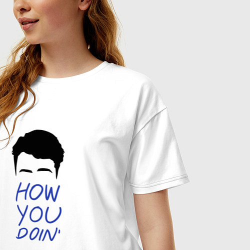 Женская футболка оверсайз How you doin / Белый – фото 3