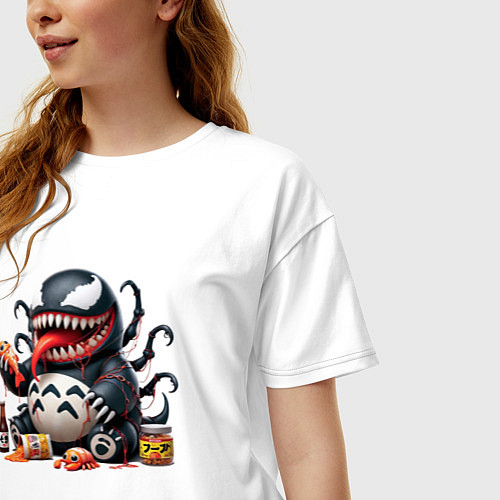 Женская футболка оверсайз Вентоторо - коллаба / Белый – фото 3