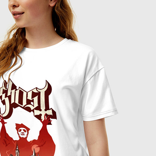 Женская футболка оверсайз Ghost - Cardinal Copia / Белый – фото 3
