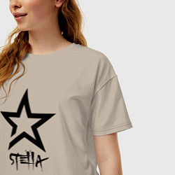 Футболка оверсайз женская Стелла - звезда, цвет: миндальный — фото 2