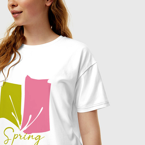 Женская футболка оверсайз Spring / Белый – фото 3