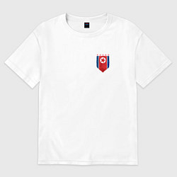 Футболка оверсайз женская North Korean symbol, цвет: белый